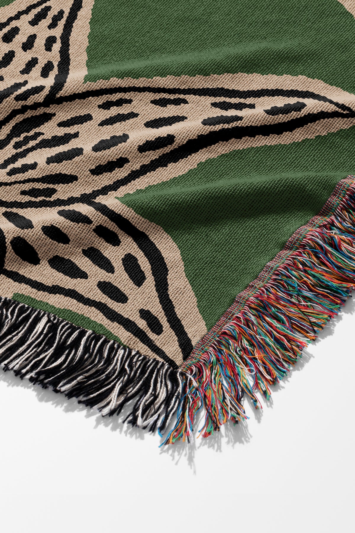 The Lily Throw Jacquard Woven Blanket (Green) | Harper & Blake