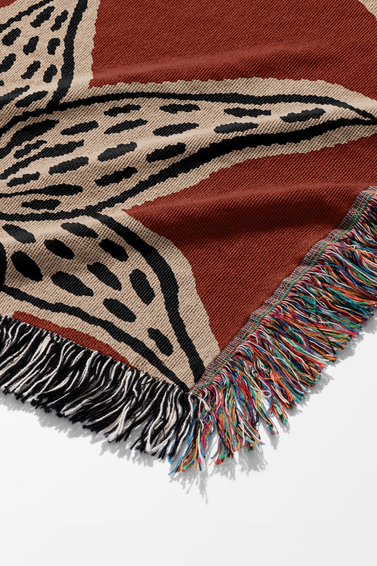 The Lily Throw Jacquard Woven Blanket (Red) | Harper & Blake