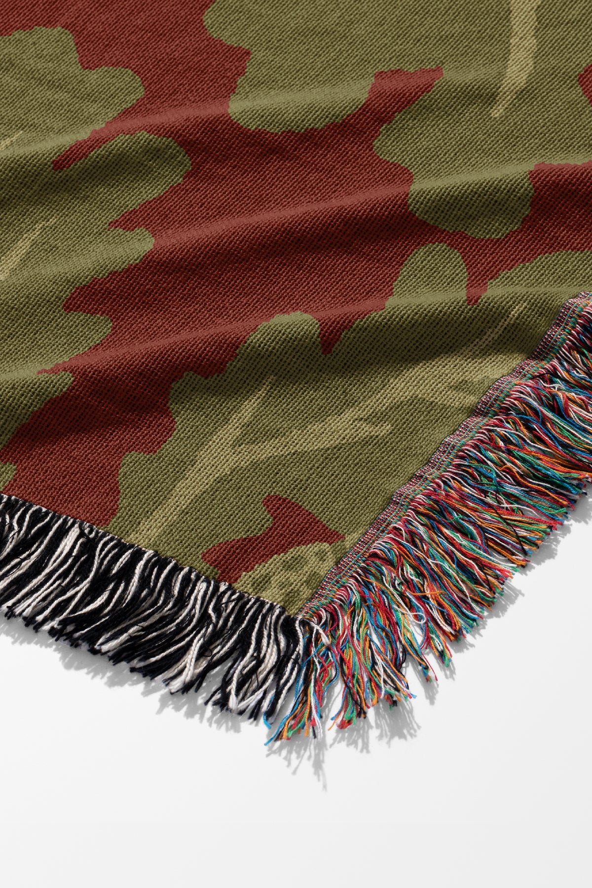 The Oak Throw Jacquard Woven Blanket (Red) | Harper & Blake