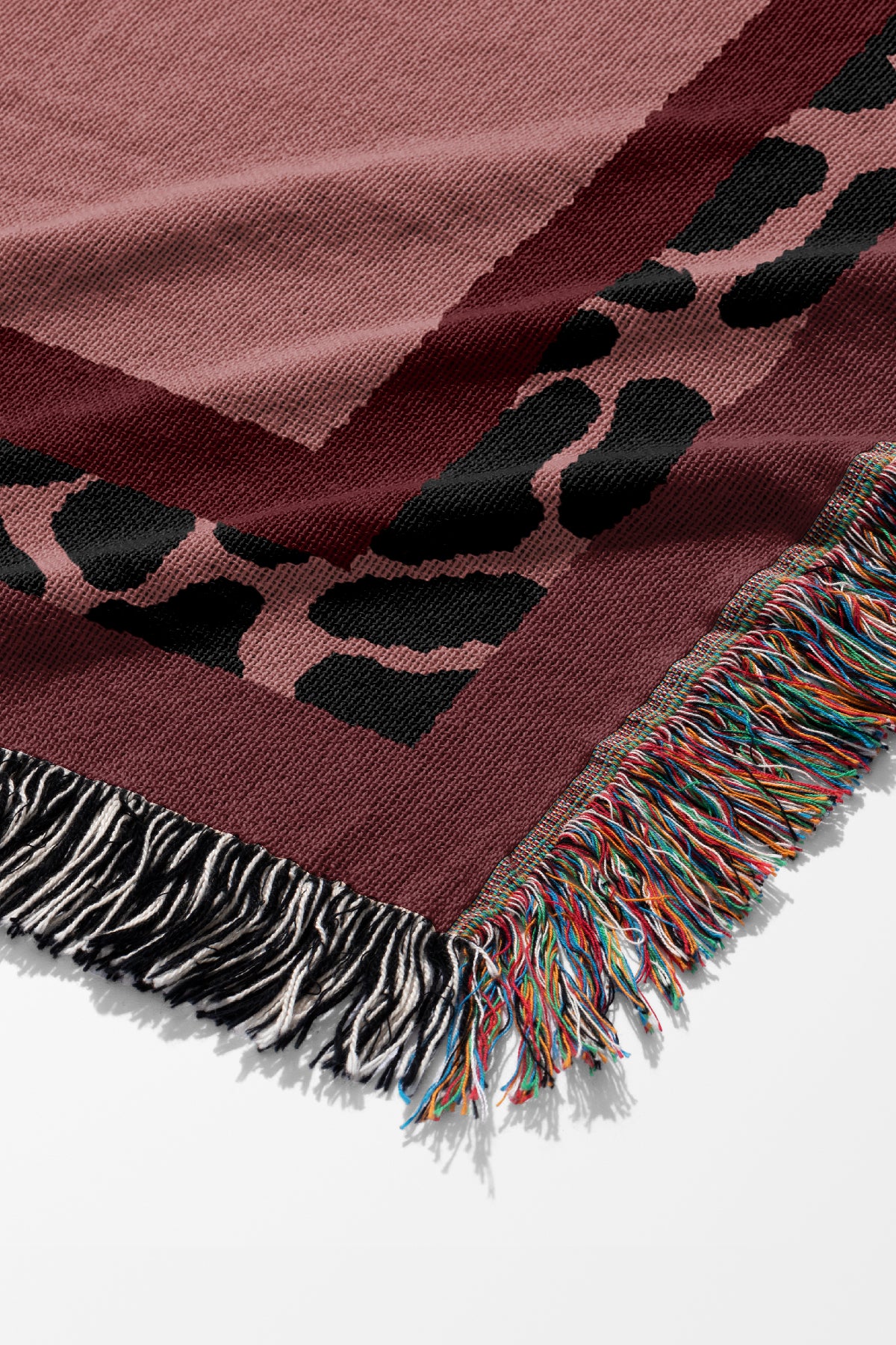 Three Leopards Jacquard Woven Blanket (Pink) | Harper & Blake