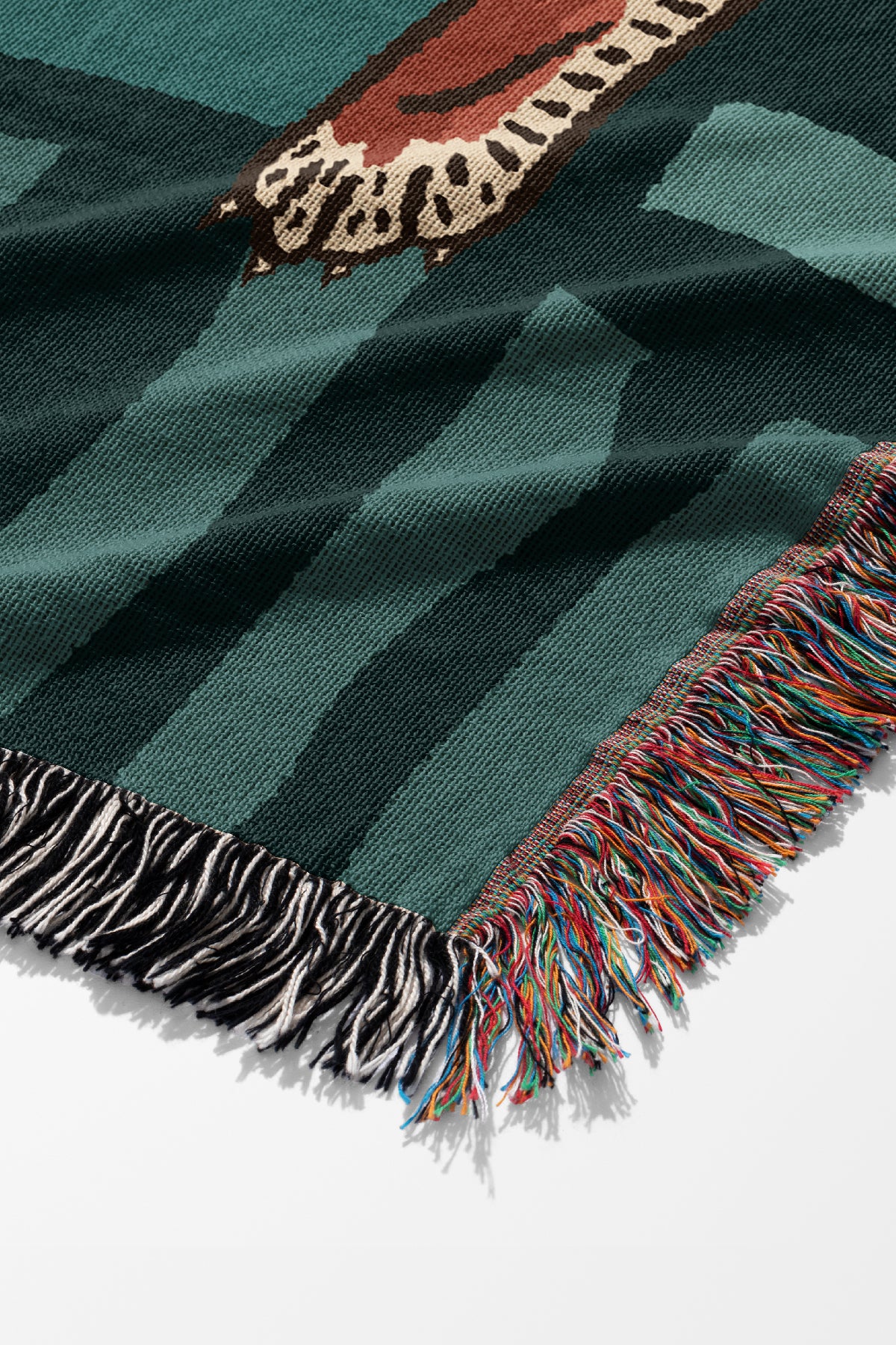 Tiger Placement Jacquard Woven Blanket (Blue) | Harper & Blake