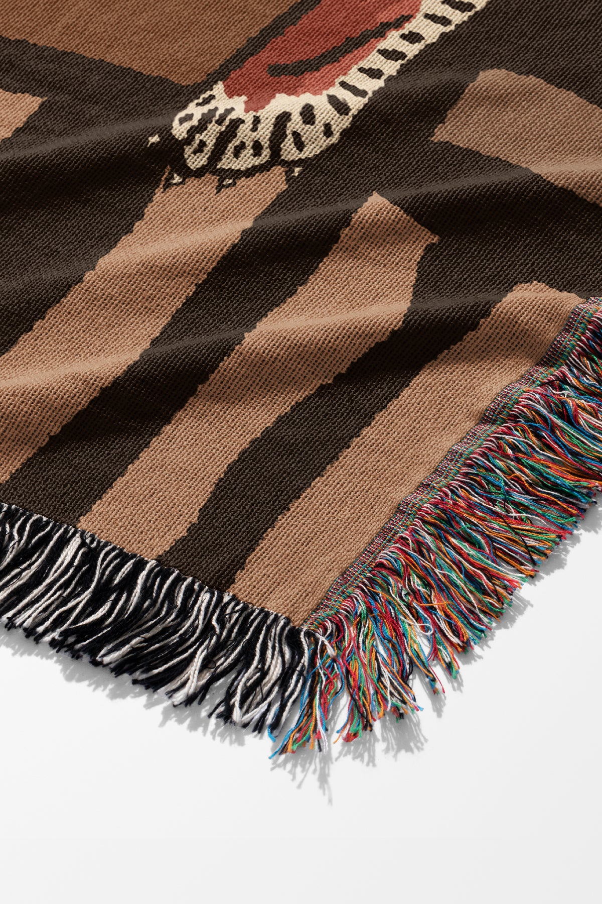 Tiger Placement Jacquard Woven Blanket (Browns) | Harper & Blake