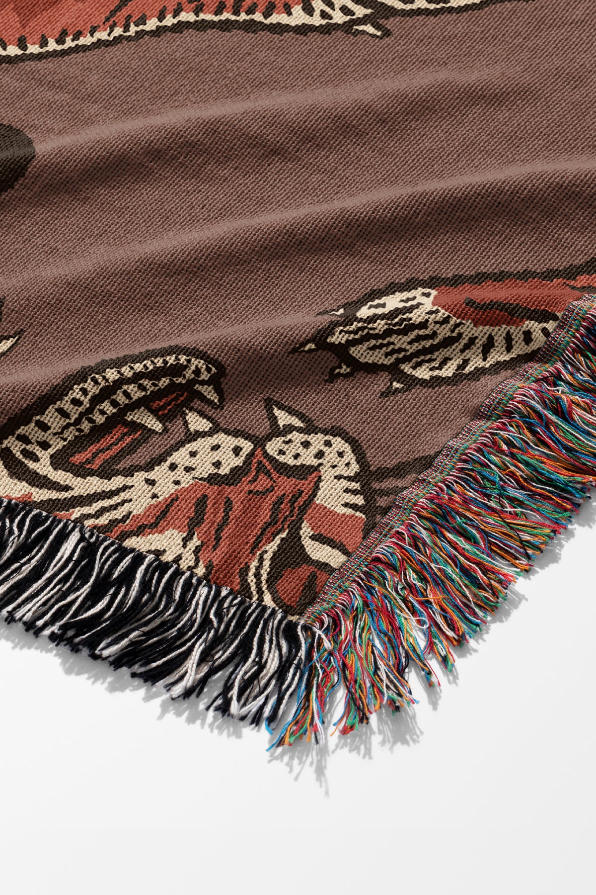 Tiger Scatter Jacquard Woven Blanket (Brown) | Harper & Blake