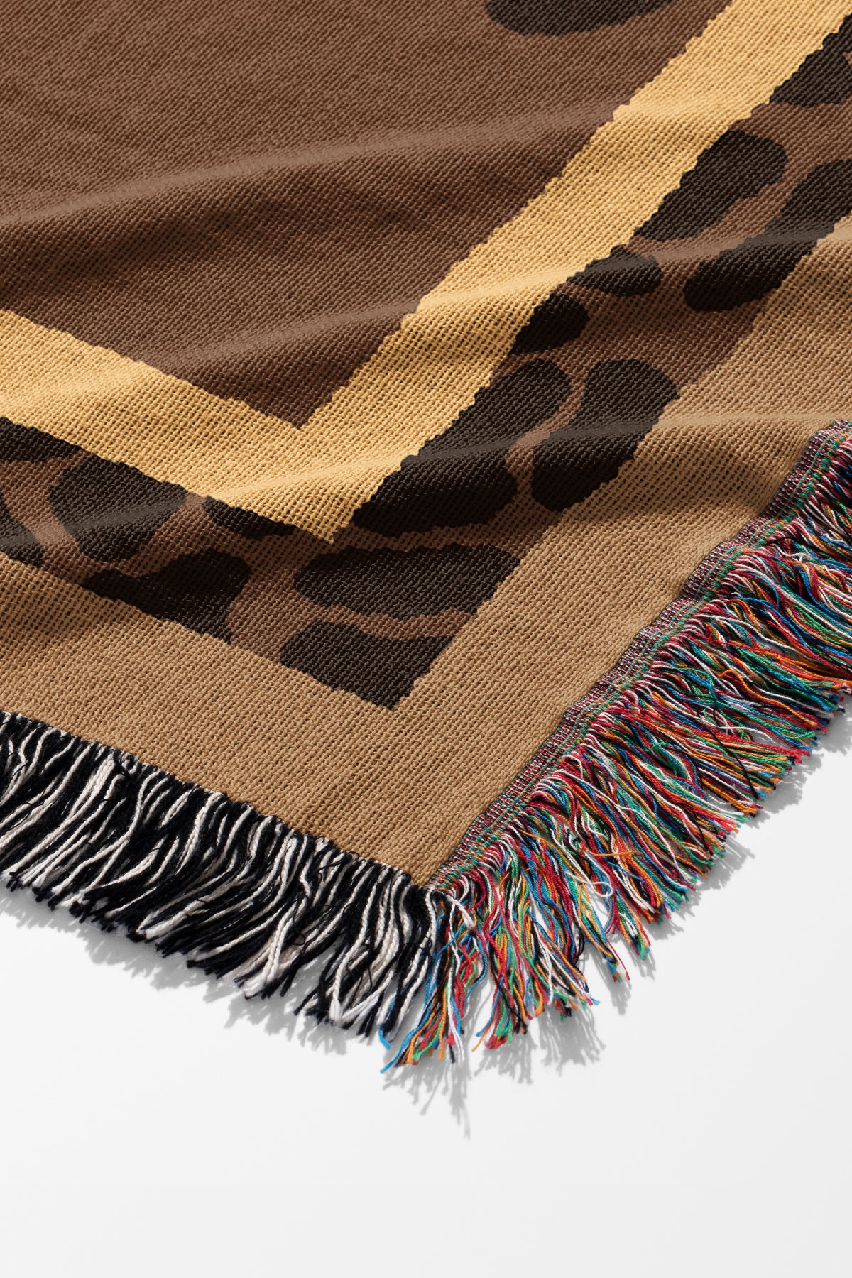 Walking Leopards Jacquard Woven Blanket (Brown) | Harper & Blake