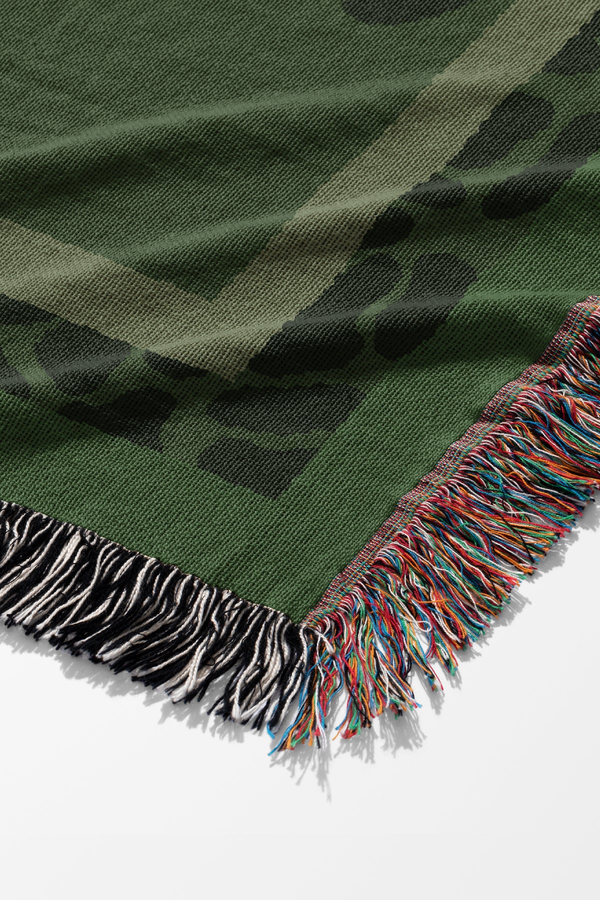 Walking Leopards Jacquard Woven Blanket (Green) | Harper & Blake