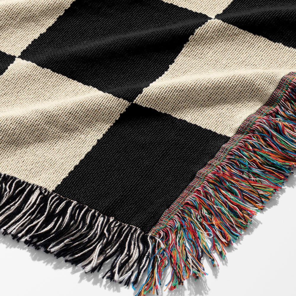
                  
                    Checkered Jacquard Woven Blanket (Peach Black) | Harper & Blake
                  
                