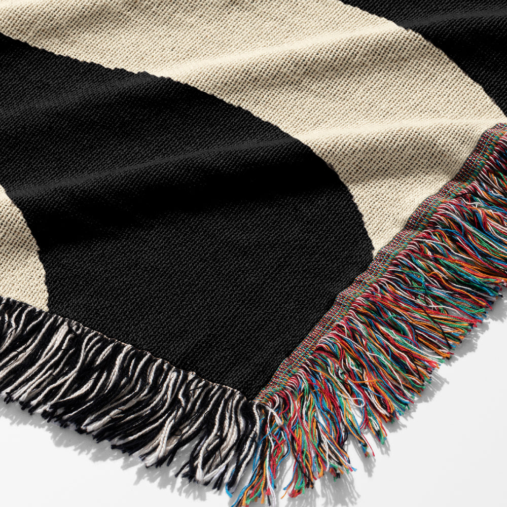 
                  
                    Swirl Lines Abstract Jacquard Woven Blanket (Black Peach) | Harper & Blake
                  
                