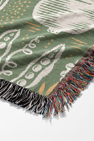 Lettuce Turnip The Beet By Rebecca Elfast Jacquard Woven Blanket (Green) | Harper & Blake