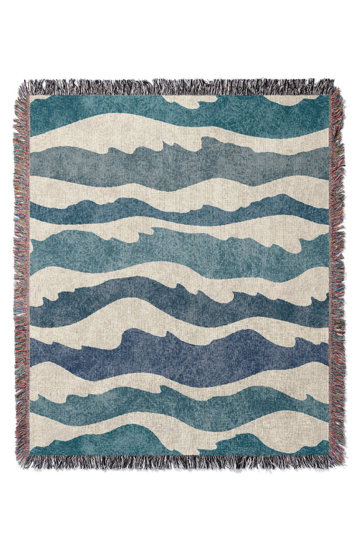 Textured Ocean Waves by Denes Anna Design Jacquard Woven Blanket (Blue) | Harper & Blake