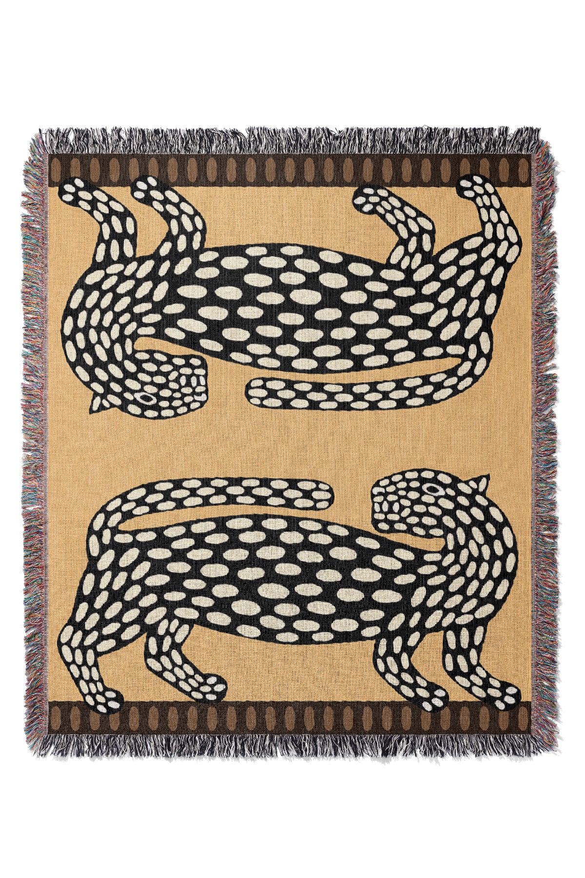 Abstract Leopard Jacquard Woven Blanket (Yellow) | Harper & Blake 