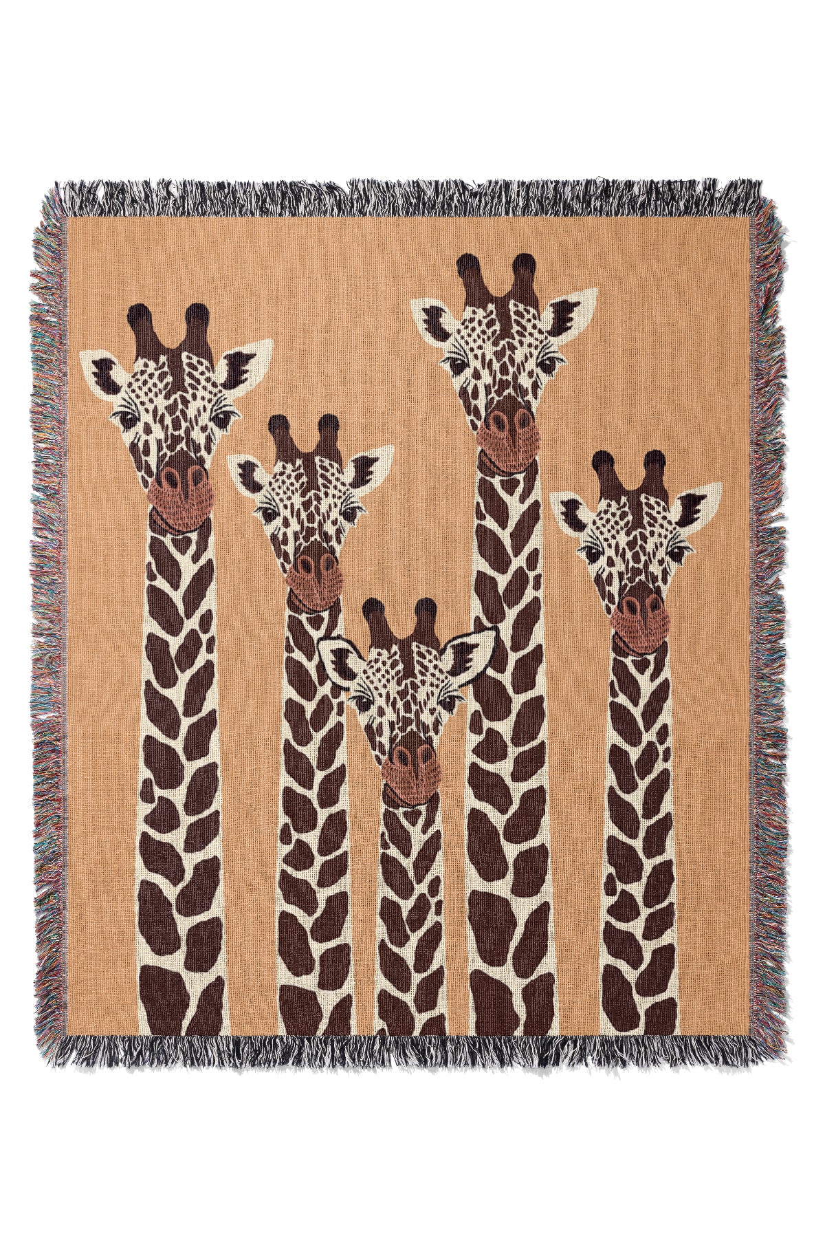 Giraffe Jacquard Woven Blanket (Yellow) | Harper & Blake