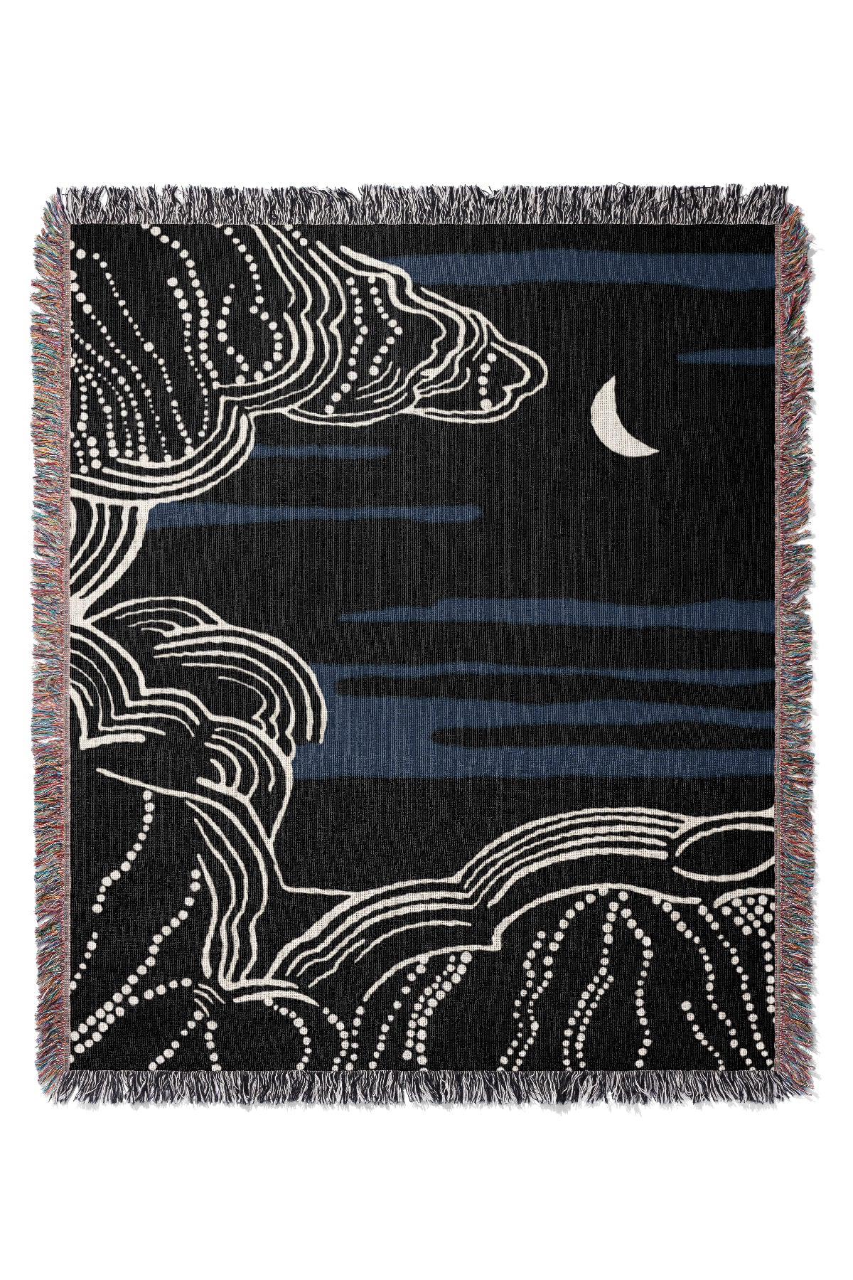 Night Pearl Jacquard Woven Blanket (Blue) | Harper & Blake