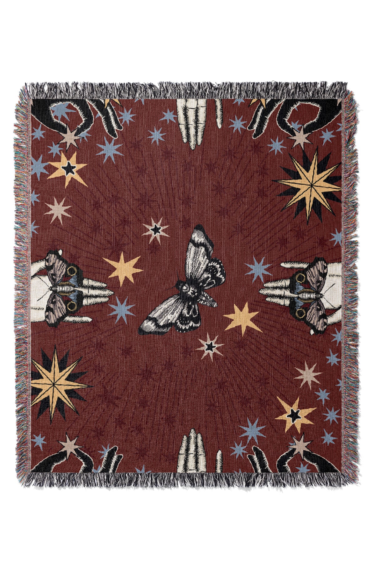 Tarot Jacquard Woven Blanket (Red) | Harper & Blake