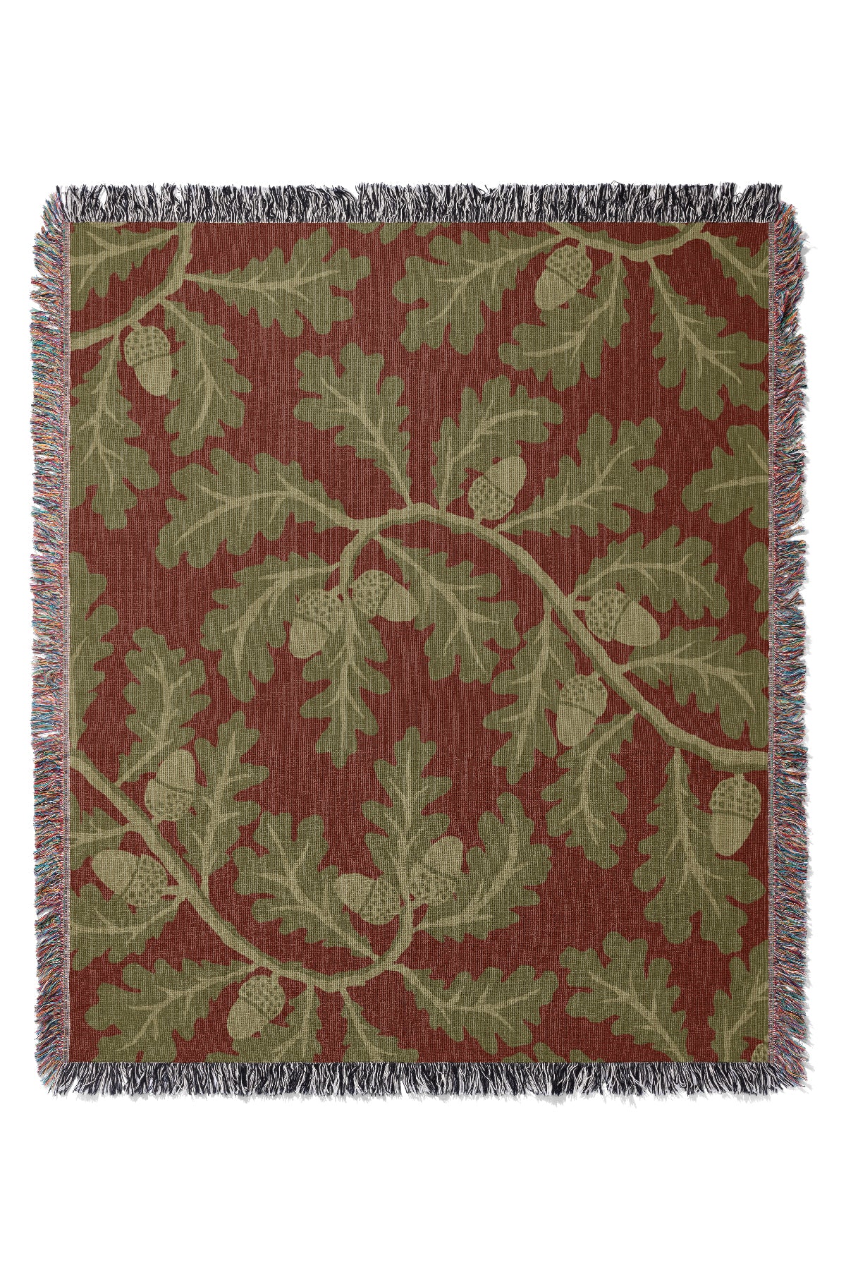 The Oak Throw Jacquard Woven Blanket (Red) | Harper & Blake