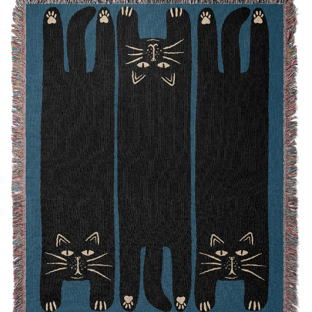 
                  
                    Two Cats Jacquard Woven Blanket (Blue) | Harper & Blake
                  
                