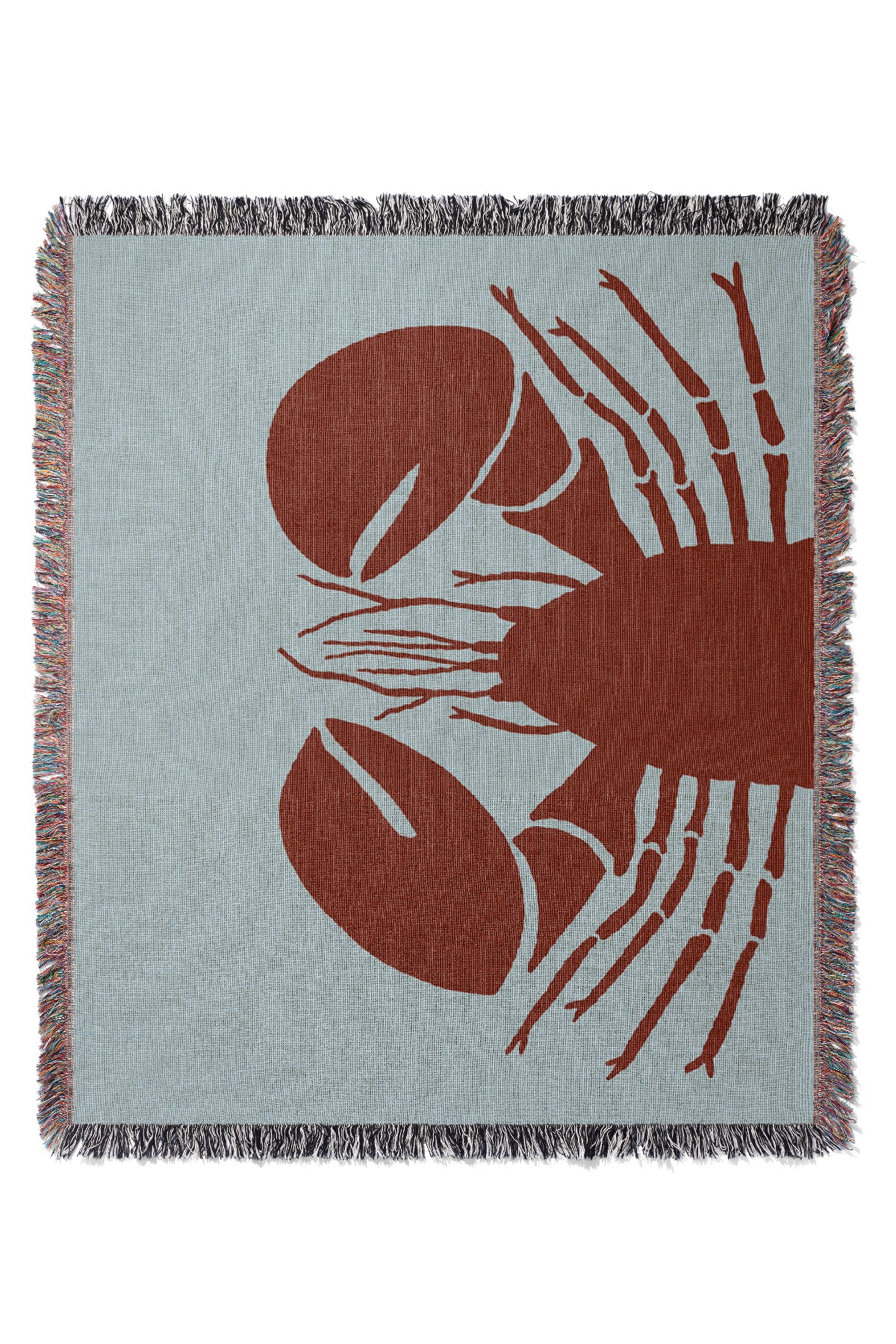 Up-Close Lobster Jacquard Woven Blanket (Blue) | Harper & Blake