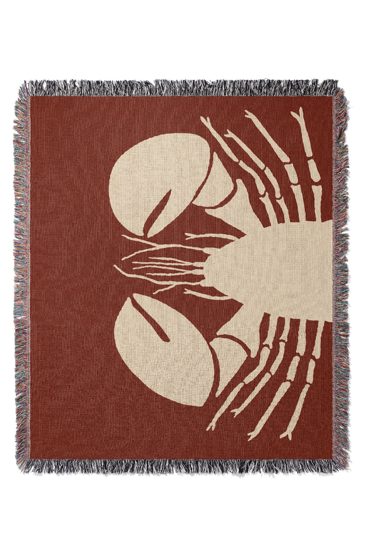 Up-Close Lobster Jacquard Woven Blanket (Red) | Harper & Blake