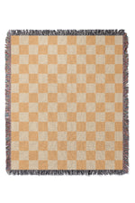 Checkered Jacquard Woven Blanket (Yellow)