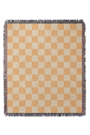 Checkered Jacquard Woven Blanket (Yellow) | Harper & Blake