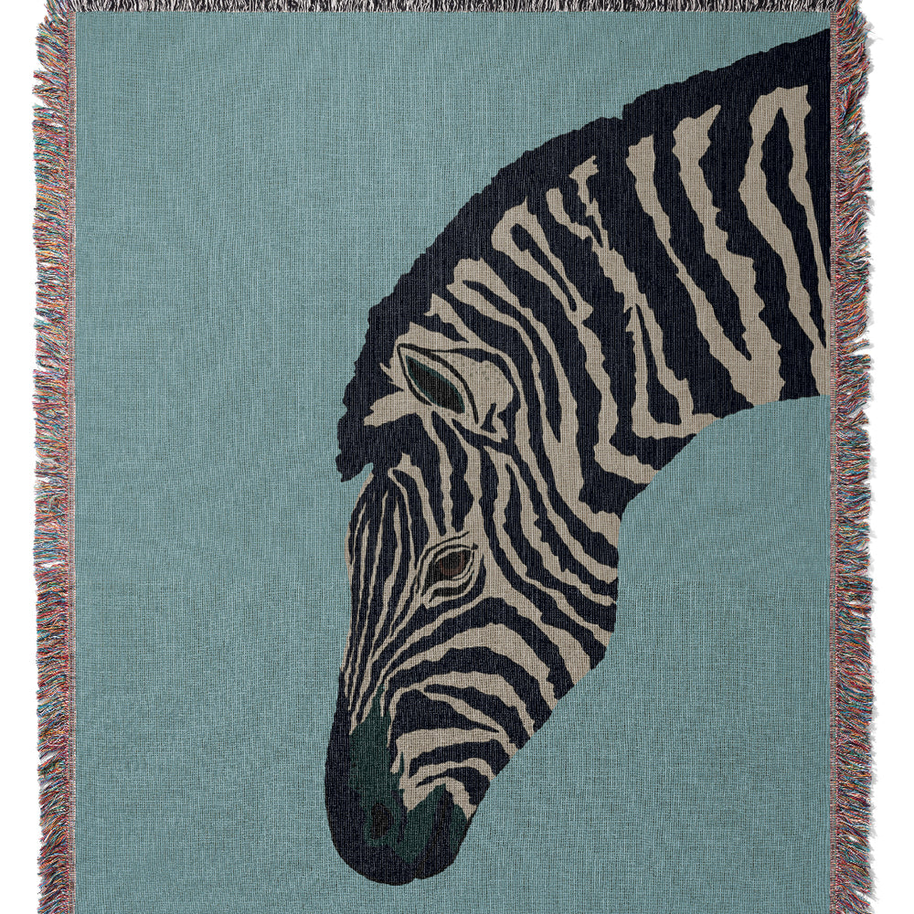 
                  
                    Zebra Jacquard Woven Blanket (Blue) | Harper & Blake
                  
                