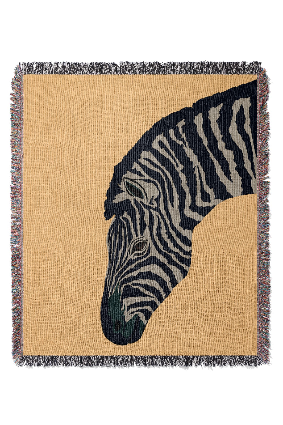 Zebra Jacquard Woven Blanket (Yellow) | Harper & Blake