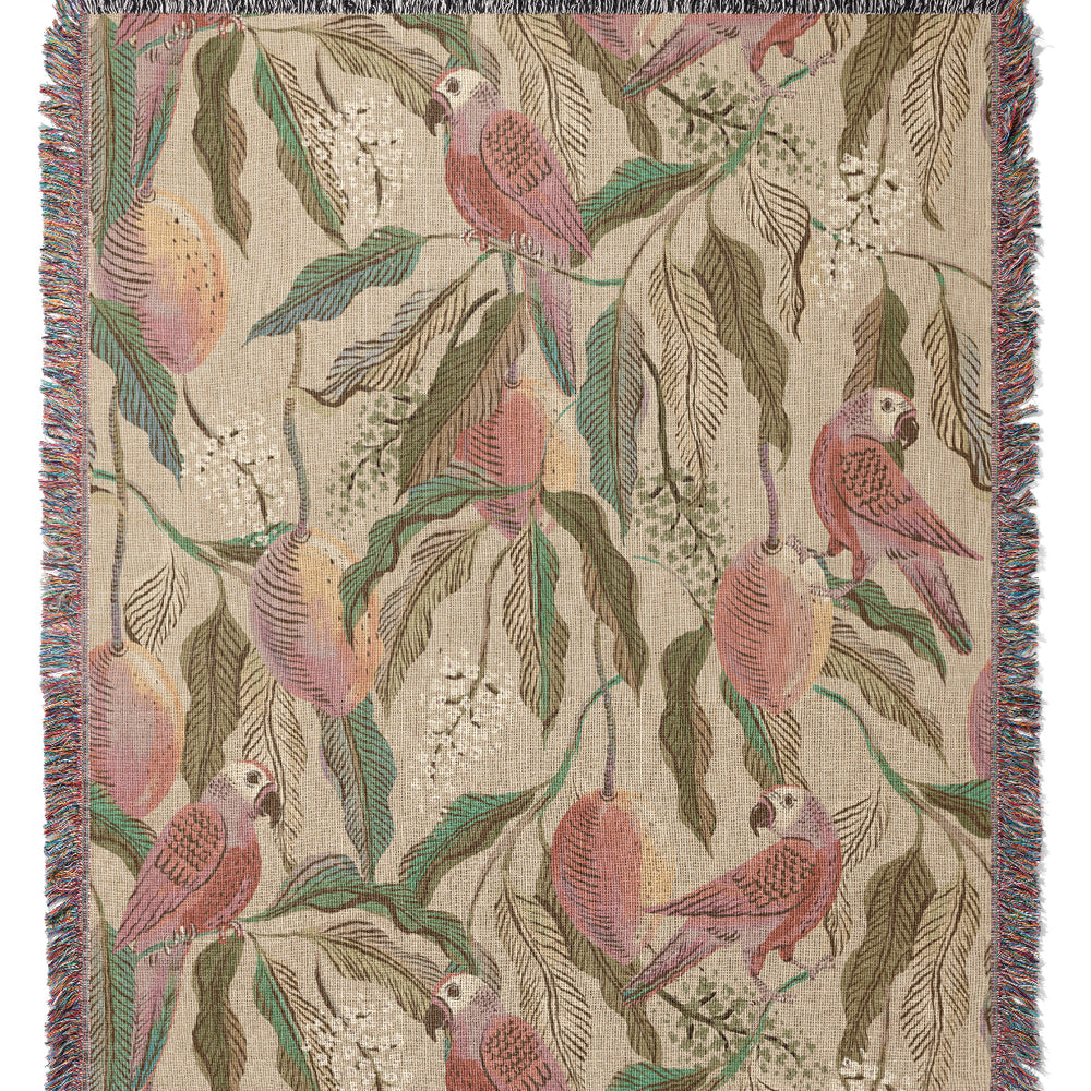 Moody Mango Garden By Rebecca Elfast Jacquard Woven Blanket (Light) | Harper & Blake