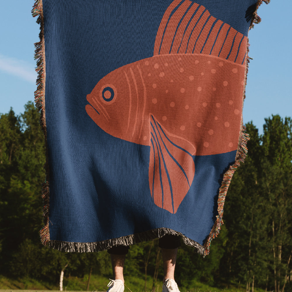 
                  
                    Goldfish Jacquard Woven Blanket (Dark Blue) | Harper & Blake
                  
                