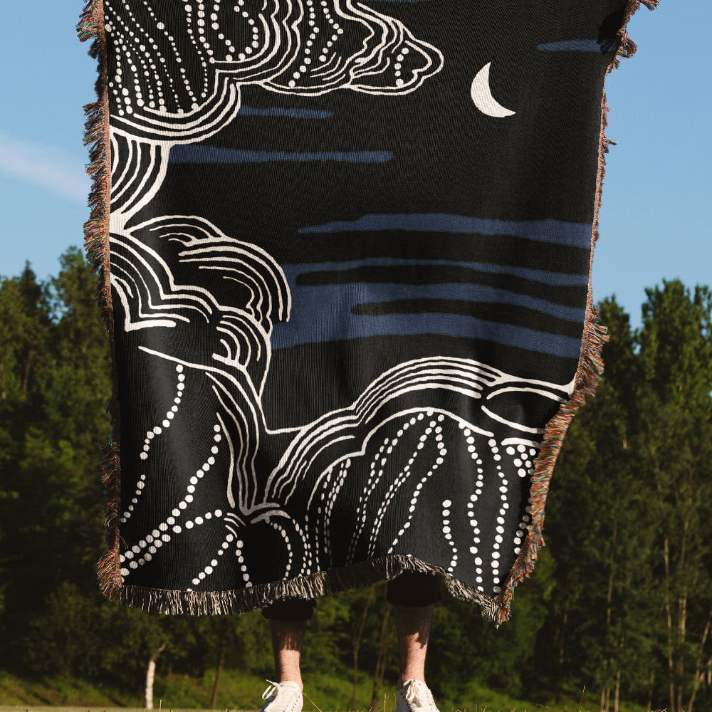 
                  
                    Night Pearl Jacquard Woven Blanket (Blue) | Harper & Blake
                  
                