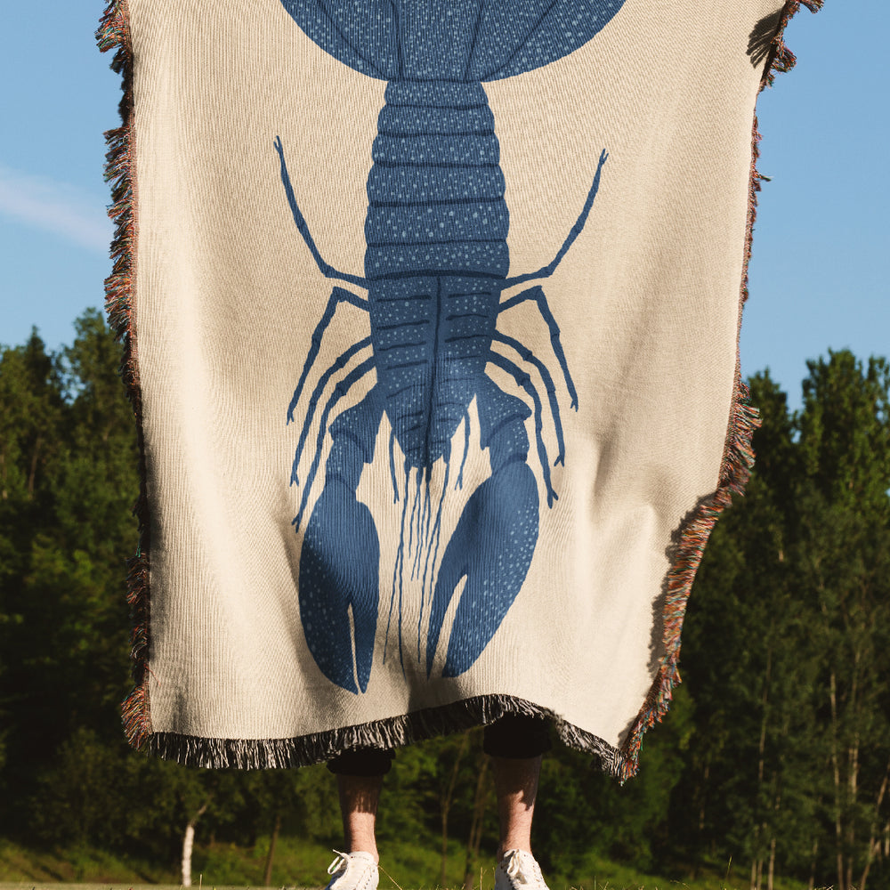 
                  
                    Lobster Placement Jacquard Woven Blanket (Off-White Blue) | Harper & Blake
                  
                