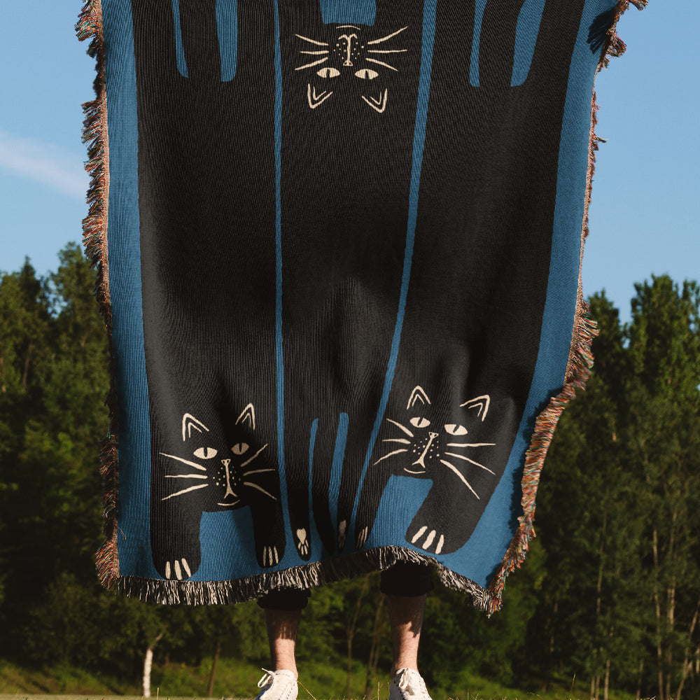 
                  
                    Two Cats Jacquard Woven Blanket (Blue) | Harper & Blake
                  
                