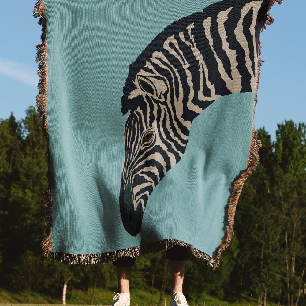 
                  
                    Zebra Jacquard Woven Blanket (Blue) | Harper & Blake
                  
                