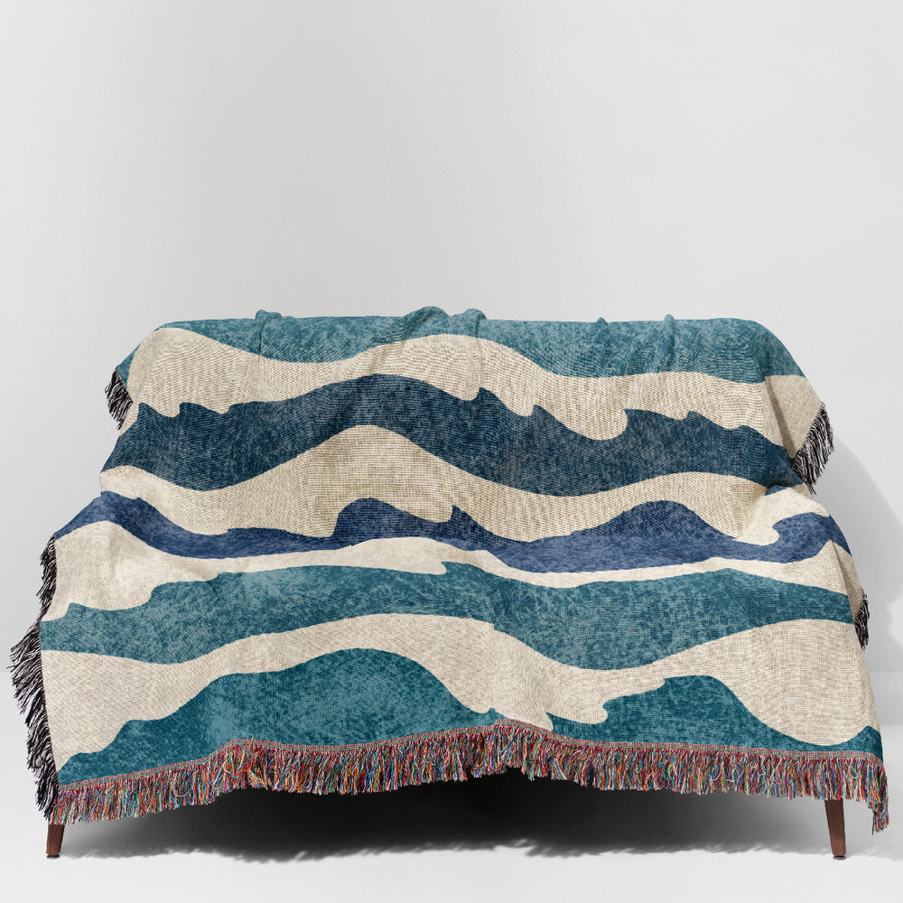 
                  
                    Textured Ocean Waves by Denes Anna Design Jacquard Woven Blanket (Blue) | Harper & Blake
                  
                