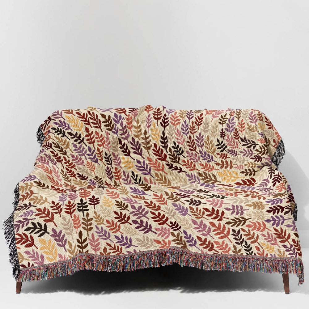 
                  
                    Leaf Swirl by Rachel Parker Jacquard Woven Blanket (Beige) | Harper & Blake
                  
                