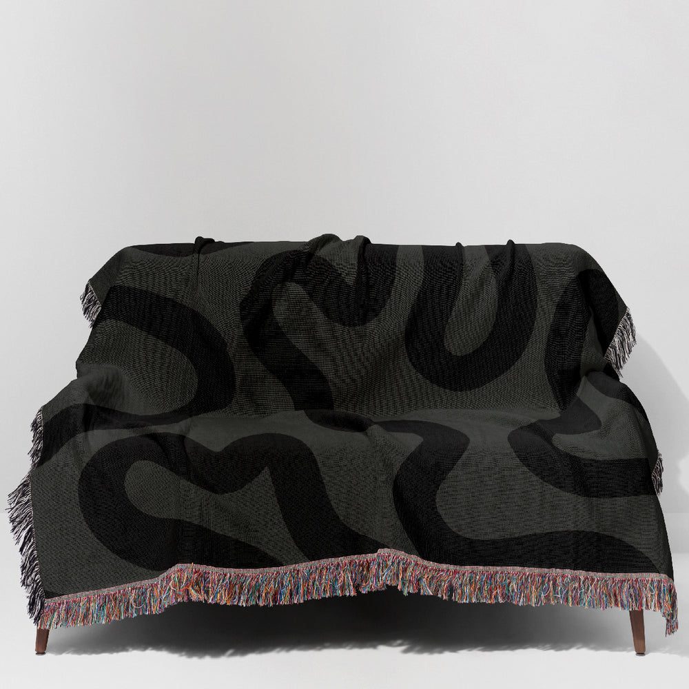 
                  
                    Swirl Lines Abstract Jacquard Woven Blanket (Grey) | Harper & Blake
                  
                