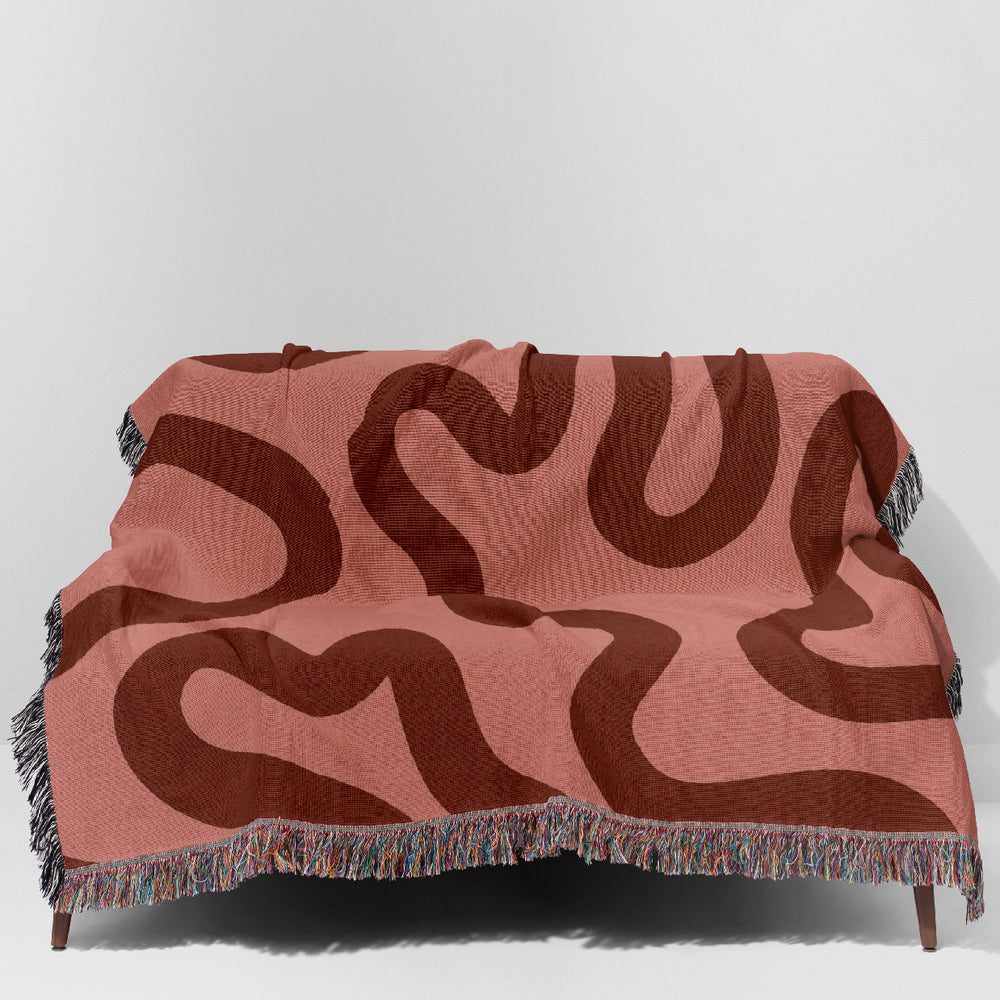 
                  
                    Swirl Lines Abstract Jacquard Woven Blanket (Pink Red) | Harper & Blake
                  
                