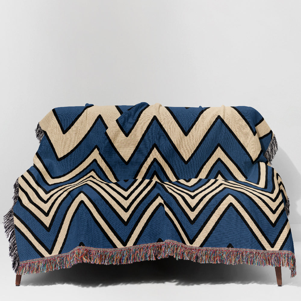 
                  
                    Zig Zag Jacquard Woven Blanket (Blue) | Harper & Blake
                  
                