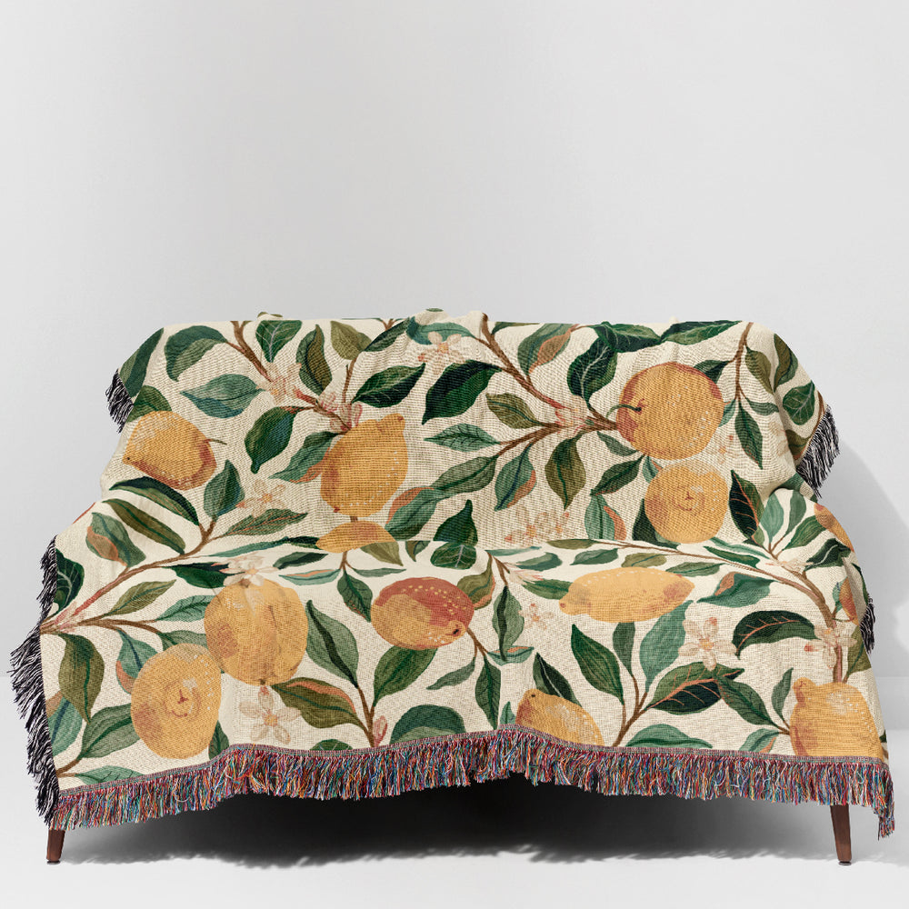 
                  
                    Luscious Lemons By Rebecca Elfast Jacquard Woven Blanket (Beige) | Harper & Blake
                  
                