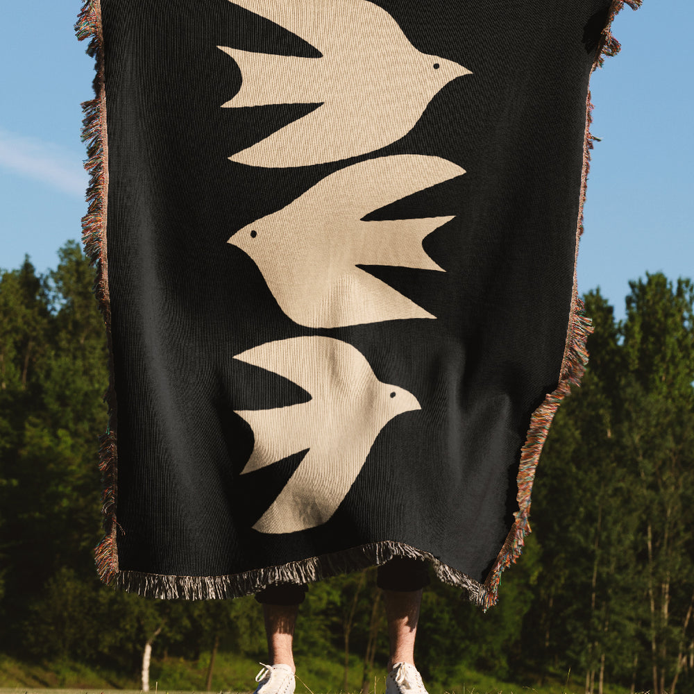
                  
                    Abstract Bird Jacquard Woven Blanket (Black) | Harper & Blake
                  
                