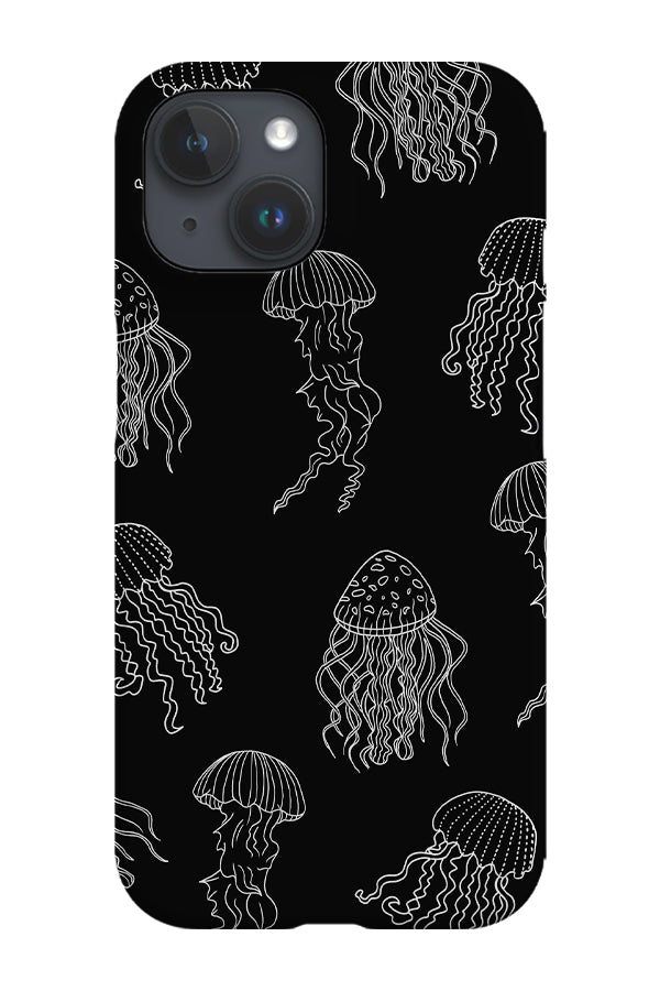 Jellyfish Line Art Phone Case (Black) | Harper & Blake