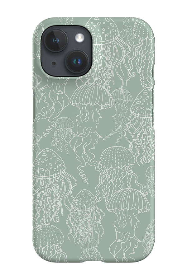 Overlapping Jellyfish Phone Case (Mint Green)