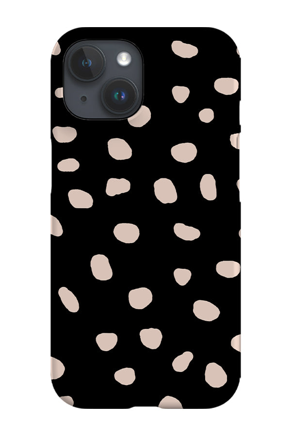Polka Dots Large Memphis Phone Case (Black)