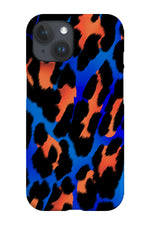 Leopard Print Phone Case (Blue & Orange)