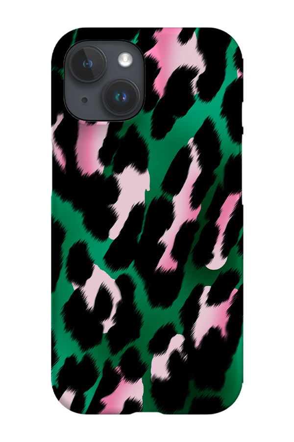 Leopard Print Phone Case (Green & Pink)