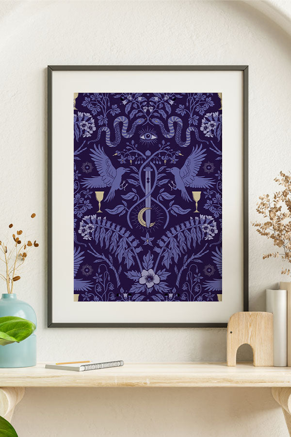 Witch Garden by Misentangledvision Giclée Art Print Poster (Periwinkle)