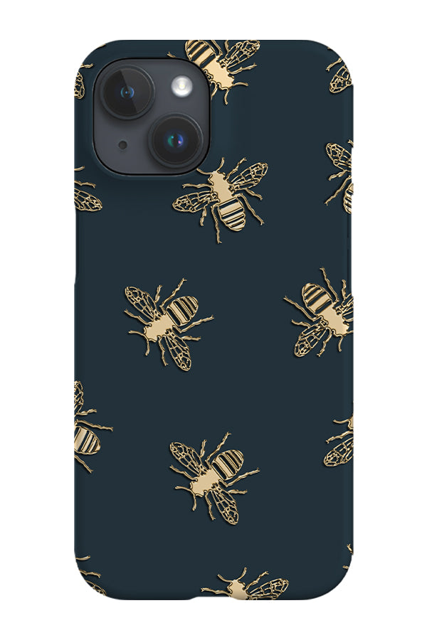 Bees Lux Phone Case (Green & Gold) Tech Cases - Harper & Blake