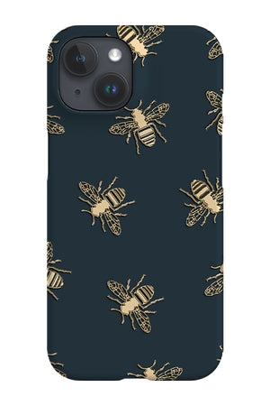 Bees Lux Phone Case (Green & Gold) Tech Cases - Harper & Blake