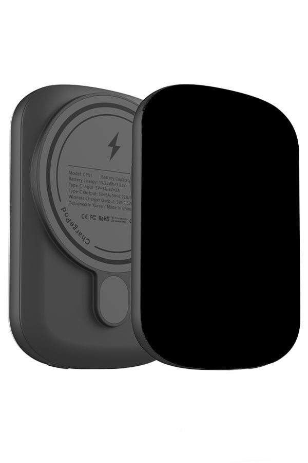 Plain Block Colour MagSafe ChargePod Power Bank (Black) | Harper & Blake