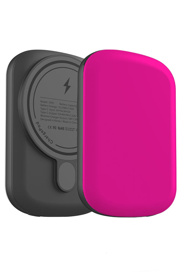 Plain Block Colour MagSafe ChargePod Power Bank (Fuchsia Pink) | Harper & Blake