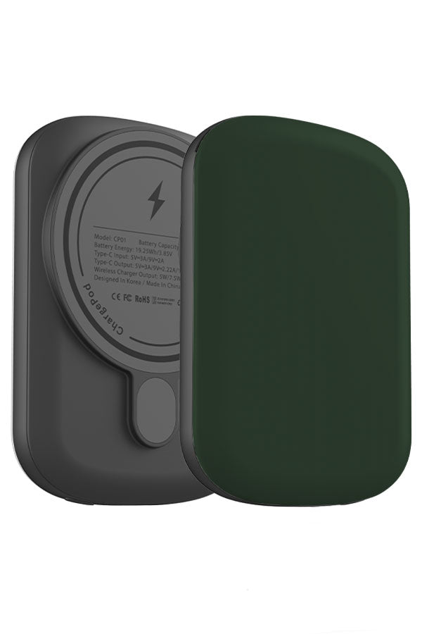 Plain Block Colour MagSafe ChargePod Power Bank (Pine Green) | Harper & Blake