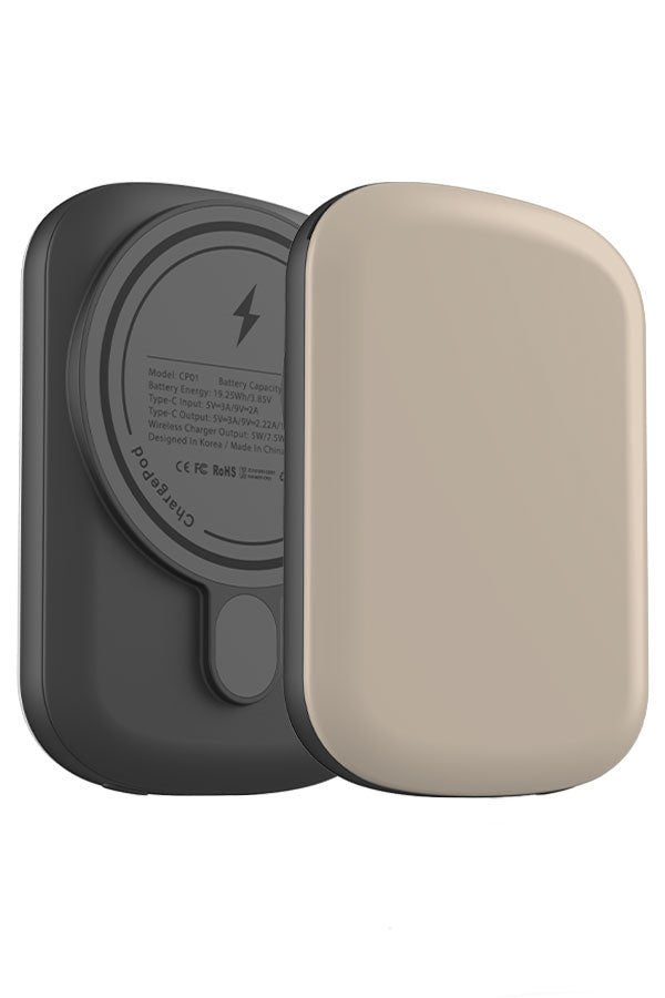 Still Tone Block Colour MagSafe ChargePod Power Bank (Pale Oat) | Harper & Blake